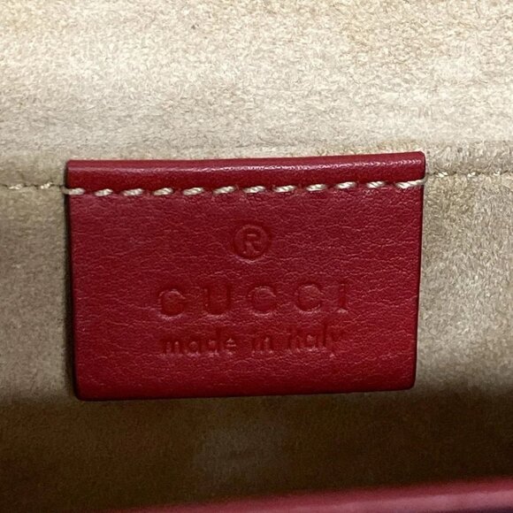 Auth GUCCI Padlock Red Leather Shoulder Bag - Picture 14 of 14